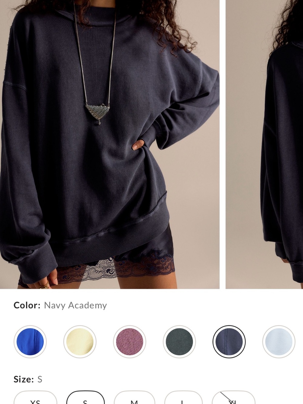 We The Free Palm Springs Navy Academy Relaxed Crew Sweatshirt